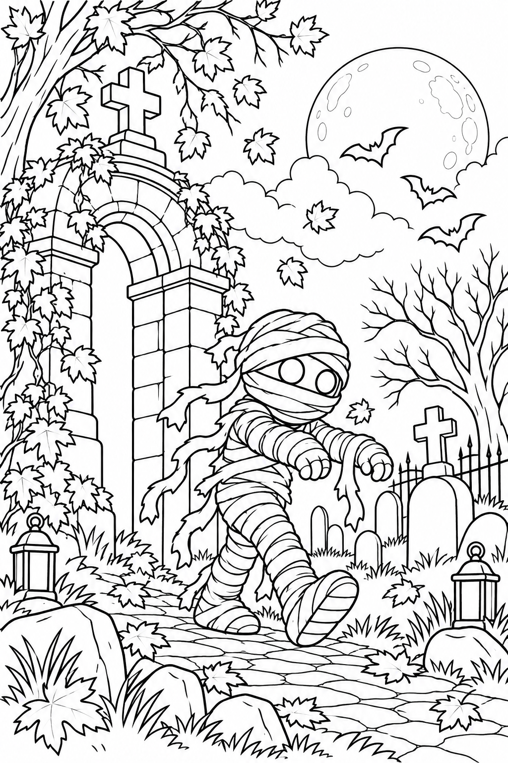 Mummy coloring sheet preview